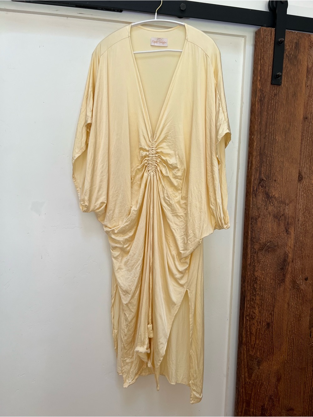 Myrah Penaloza Virgo Silk Kaftan Champagne